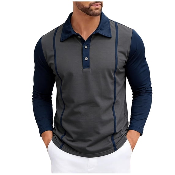 LIaqionyy Shirts for Men's Button up Collared Classic Long Sleeve Pullover Work Office Casual Tops M-3XL