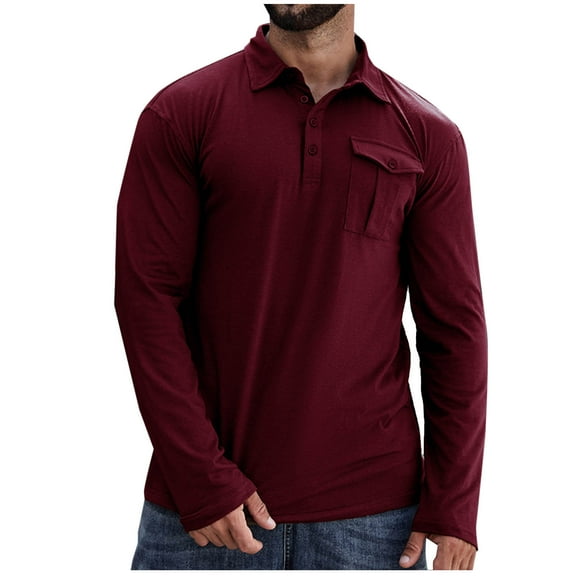 LIaqionyy Shirts for Mens Classic Button Solid Color Collared Fashion Casual Work Pullover Tops with Pocket