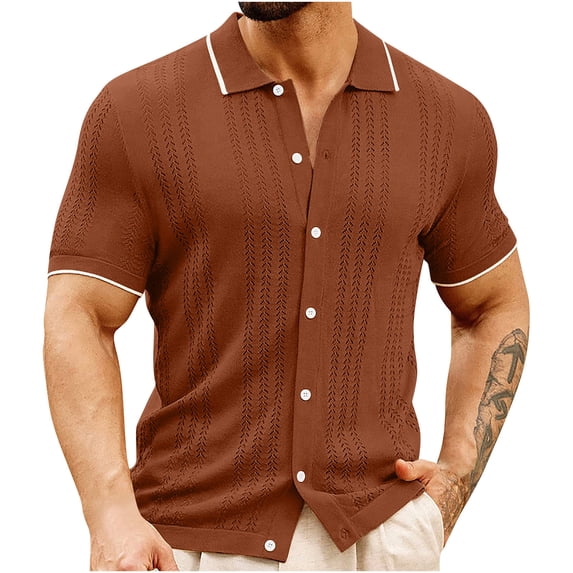 LIaqionyy Shirts for Mens Kint Short Sleeve Button down Fashion Lightweight Beach Vacation Work Tops
