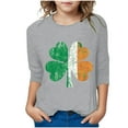 thumbnail image 1 of LIaqionyy St Patricks Day Shirt Kids Boys Girls 3/4 Sleeve Crewneck Tshirt Casual Loose Shamrock Tops, 1 of 4