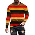 thumbnail image 1 of LIaqionyy Striped Shirts For Men Long Sleeve Crew Neck Basic Blouse Casual Color Block Work Tee Tops, 1 of 5