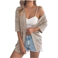 thumbnail image 1 of LIaqionyy Summer Cardigan for Womens Lightweight Crochet Sweaters Open Front Boho Knit Cover up Cardigans, 1 of 7