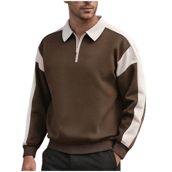 LIaqionyy Sweatshirts for Mens Big and Tall Quarter Zip Pullover Shirts Long Sleeve Casual Collared Tops