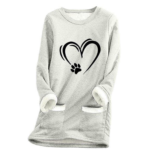 LIaqionyy Sweatshirts for Womens Christmas Oversize Sherpa Crew Neck Sweatshirt Warm Fleece Pullover Winter Outfits