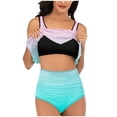thumbnail image 1 of LIaqionyy Swimsuits for Women 2 Piece Bathing Suits Adjustable Straps Ruffle Swimwear with Shorts, 1 of 6
