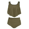 thumbnail image 1 of LIaqionyy Swimsuits for Women 2 Piece Bathing Suits Adjustable Straps Ruffle Swimwear with Shorts, 1 of 4