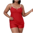 thumbnail image 1 of LIaqionyy Tankini Swimsuits for Women Plus Size Bathing Suits Two Piece Swim Suit with Shorts Summer Swimwear, 1 of 7