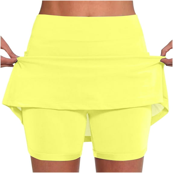 LIaqionyy Tennis Skirt for Women with Inner Shorts Summer Athletic Golf Skorts High Waisted Quick Dry Skirts