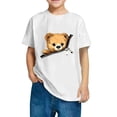 thumbnail image 1 of LIaqionyy Toddler Boys Girls Cute Bear Printed Tops Summer Comfy Cotton T-Shirts Casual Comfy Daily Shirts for Kids 3-10 Years, 1 of 7
