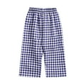 thumbnail image 1 of LIaqionyy Toddler Boys Girls Plaid Pants Elastic Waist Loose Baggy Long Pants Casual Sweatpants, 1 of 3
