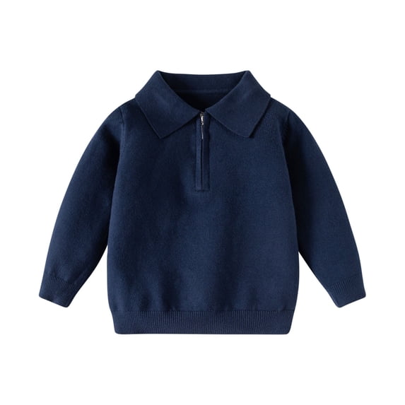 LIaqionyy Toddler Boys Quarter Zip Sweater Pullover Kids Lightweight Long Sleeve Fall Winter Sweaters Clothes