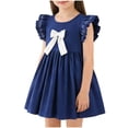 thumbnail image 1 of LIaqionyy Toddler Dress Ruffle Sleeveless Casual Dresses Kids Summer Vacation Sundress Party Clothes for Girls, 1 of 7