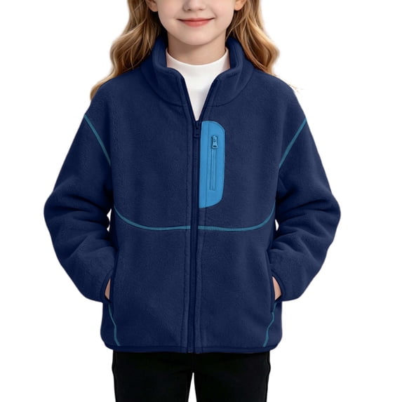 LIaqionyy Toddler Fleece Jacket Kids Lightweight Sherpa Lined Outerwear Boys Girls Soft Long Sleeve Fall Winter Coat