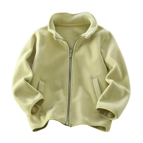 LIaqionyy Toddler Fleece Jacket Kids Lightweight Sherpa Lined Outerwear Boys Girls Soft Long Sleeve Fall Winter Coat