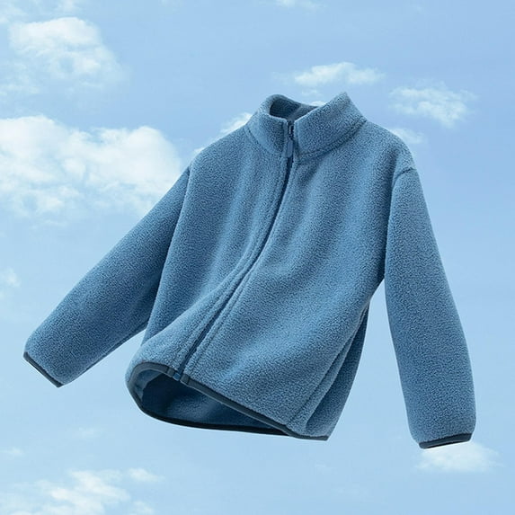 LIaqionyy Toddler Fleece Jacket Kids Sherpa Fuzzy Outerwear Boys Girls Zip up Long Sleeve Warm Fall Coat