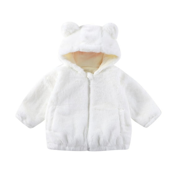 LIaqionyy Toddler Girls Boys Fleece Jacket Hoodies Zip up Cute Sherpa Fuzzy Jacket Coat Warm Winter Outwear