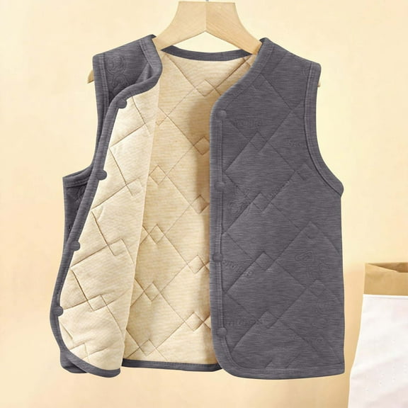 LIaqionyy Toddler Girls Boys Sleeveless Jacket Soft Vest Padded Button Waistcoat Fall Winter Clothes