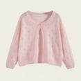 thumbnail image 1 of LIaqionyy Toddler Girls Cardigan Sweater Knit Cropped Little Kids Long Sleeve Cover up Button Sweaters Tops, 1 of 2