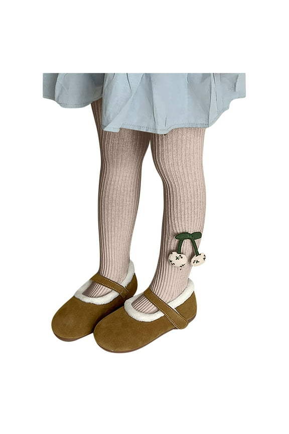 Toddler Girls Tights Knit Cotton Leggings Winter Warm Stockings Slim Stretchy Pantyhose 2-12T