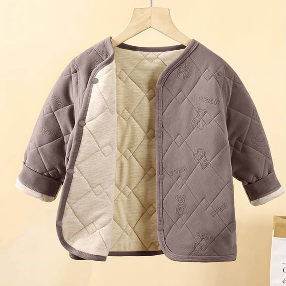 LIaqionyy Toddler Jacket Winter Soft Coat Lightweight Quilted Button down Warm Outerwear for Kids 4-16T