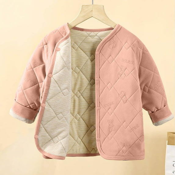 LIaqionyy Toddler Jacket Winter Soft Coat Lightweight Quilted Button down Warm Outerwear for Kids 4-16T