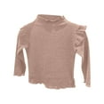 thumbnail image 1 of LIaqionyy Toddler Kids Girls Tee Mock Turtleneck Long Sleeve Solid Color Basic Shirt Soft Blouse Tops Lightweight Sweaters, 1 of 3