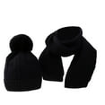 thumbnail image 1 of LIaqionyy Toddler Kids Winter Windproof Cap Scarf Set Warm Fleece Knitted 2pc Girls Boys Gifts, 1 of 2