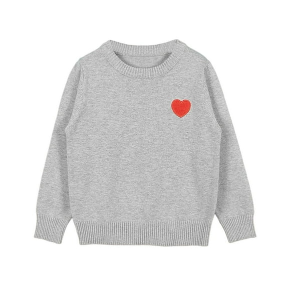 LIaqionyy Toddler Sweaters Girls Crew Neck Knit Sweater Warm Sweatshirt Long Sleeve Pullover Tops Shirt