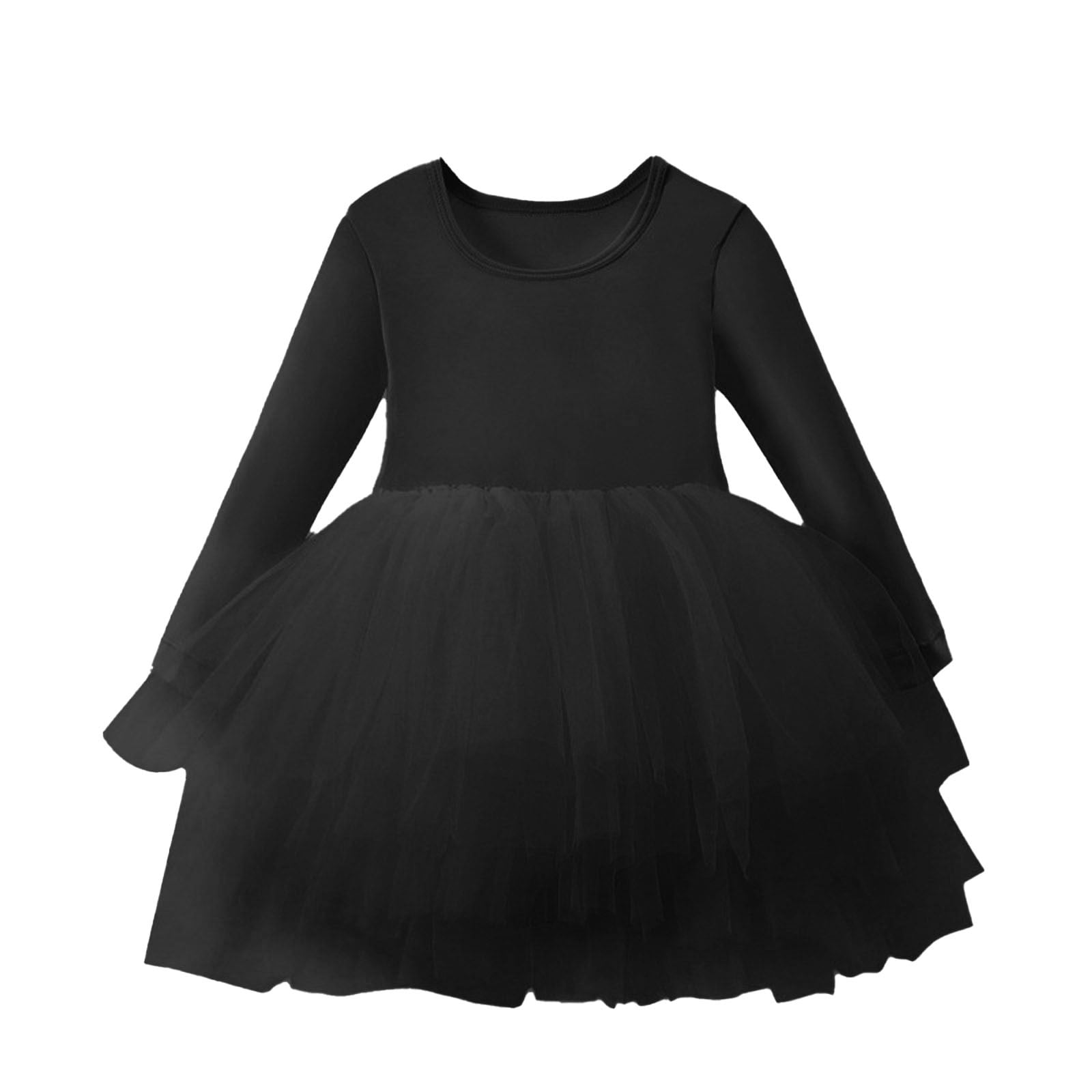 black long sleeve tulle dress Black Tulle Bouffant Dress Sheer Sleeves