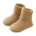 thumbnail image 1 of LIaqionyy Unisex Boy Girl Solid Color Socks Toddlers Stretchy Breathable Cotton Socks Kids Gift, 1 of 4
