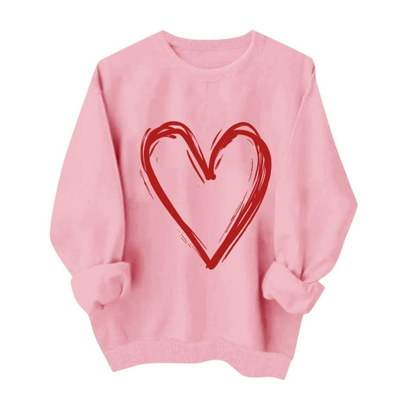 LIaqionyy Valentine's Day Sweatshirts for Women Fall Fashion Winter Crewneck Pullover Outfits Clothes
