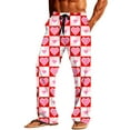thumbnail image 1 of LIaqionyy Valentine's Day for Men's Pajamas Pants Casual Plaid Loose Lightweight Lounge Sleepwear with Pockets Pink, 1 of 7