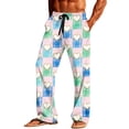 thumbnail image 1 of LIaqionyy Valentine's Day for Men's Pajamas Pants Casual Plaid Loose Lightweight Lounge Sleepwear with Pockets, 1 of 7