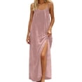 thumbnail image 1 of LIaqionyy Women Cami Dress Spaghetti Strap Backless Sleeveless Loose Flowy Long Sundress Summer Beach Vacation Dresses, 1 of 7