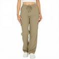 thumbnail image 1 of LIaqionyy Women Cargo Pant with Pockets High Waist Wide Leg Baggy Casual Jogger Running Sweatpants, 1 of 5