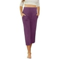 thumbnail image 1 of LIaqionyy Women Maternity Cropprd Pants with Pockets High Waist Loose Workout Casual Yoga Leggings Pregnancy Summer Clothes, 1 of 6