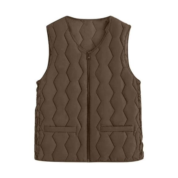 LIaqionyy Women Oversize Vest Jacket Quilted Lightweight Sleeveless Casual Warm Winter Coats Outerwear
