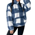 thumbnail image 1 of LIaqionyy Women Plaid Sweatshirt Sherpa Fleece Pullover Clothes Fall Long Sleeve Sweatshirts with Pocket, 1 of 6