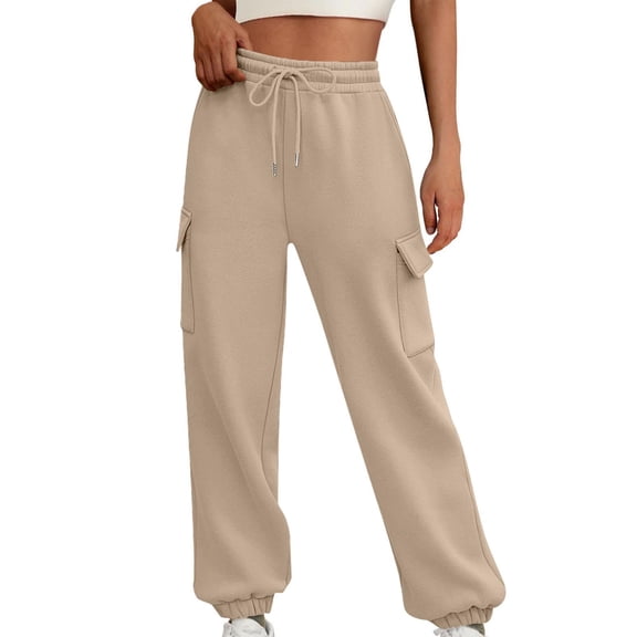 LIaqionyy Women Sweatpants High Waisted Drawstring Wide Leg Casual Baggy Workout Joggers Pant with Pockets