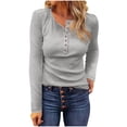 thumbnail image 1 of LIaqionyy Women T Shirts Casual Button down Blouses Tunic Tops Dressy Shirt Fall Clothes Business Work Outfits, 1 of 4