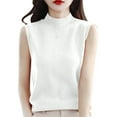 thumbnail image 1 of LIaqionyy Women Tank Tops Summer Knit Sleeveless Turtleneck Shirts Ribbed Mock Neck Pullover Sweater Vests, 1 of 4