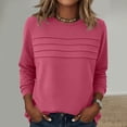 thumbnail image 1 of LIaqionyy Women Tops Long Sleeve Blouses Casual Crew Neck Pleated Tunic Shirts Loose Fashion Business Clothes, 1 of 5