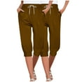 thumbnail image 1 of LIaqionyy Women's 2 Pack Capri Sweatpants Casual Summer Cropped Jogger Pants Gym Workout Capris Joggers with Pocket, 1 of 7