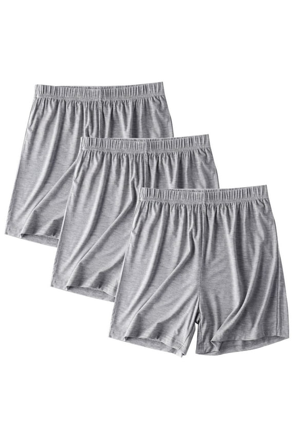 Women's 3-Pack Loungwear Shorts Plus Size Casual Elastic Waist Sleep Shorts Solid Color Soft Pjama Bottoms