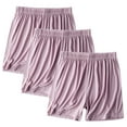 thumbnail image 1 of LIaqionyy Women's 3-Pack Loungwear Shorts Plus Size Casual Elastic Waist Sleep Shorts Solid Color Soft Pjama Bottoms, 1 of 2