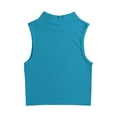 thumbnail image 1 of LIaqionyy Women's Basic Sleeveless Tank Tops Mock Neck Rib Knit Crop Tops Casual Stretch Slim Solid Color Tees, 1 of 3