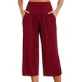 thumbnail image 1 of LIaqionyy Women's Capri Pants High Waist Loose Yoga Sweatpants Comfy Workout Cropprd Casual Trouser with Pockets, 1 of 6