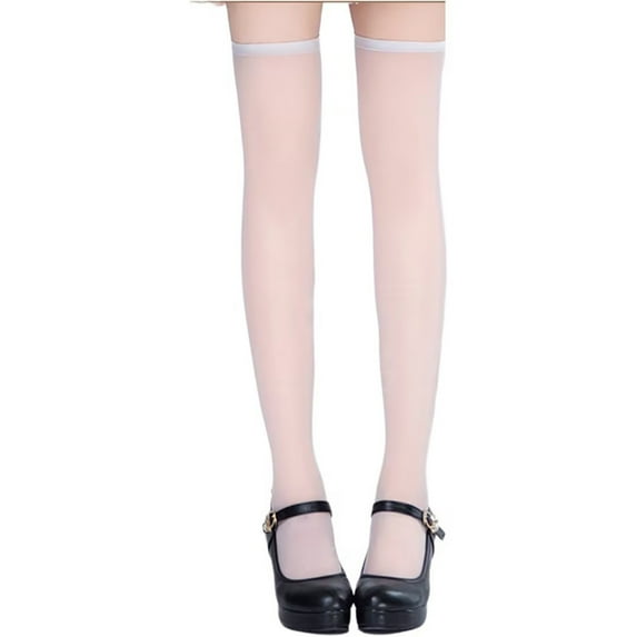 LIaqionyy Women's Casual Over the Knee High Tights Seamless Stretch Opaque Comfy Socks Ballet Footed Dance Tights