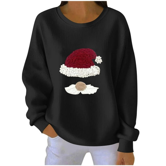 LIaqionyy Women's Christmas Oversized Sweatshirt Casual Fall Fashion Pullover Sweatshirts Winter Clothes