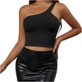 thumbnail image 1 of LIaqionyy Women's Crop Tank Tops Trendy One Shoulder Lightweight Slim Sleeveless Top Comfy Stretch Summer Shirts, 1 of 7